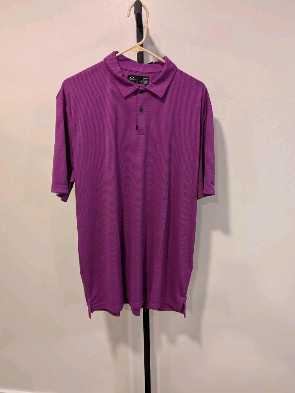 Oakley Men’s Highlight RC Striped Purple Short-Sleeve Performance Polo